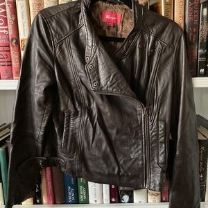 Monsoon Leather Moto Biker Jacket